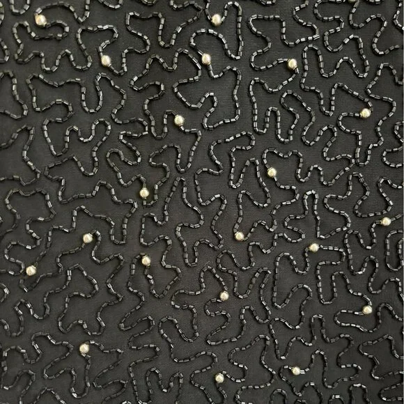 Vintage 90s Laurence Kazar Women Top Size XL Sequin Beaded Floral Party Holiday - Picture 8 of 13